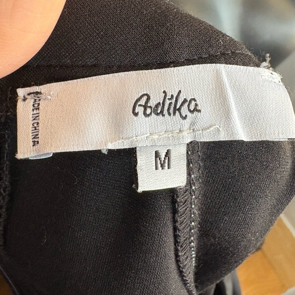 Adika Black Long Sleeve Dress with White Stitching - Picture 7 of 9